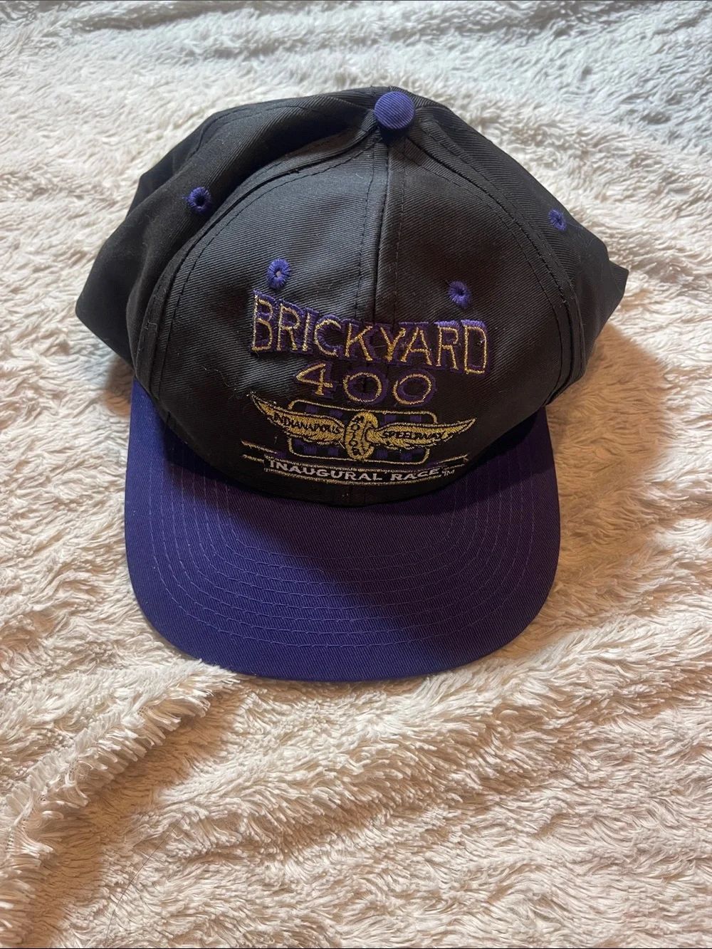 Brickyard 400 Embroidered Racing Cap - Black and purple
